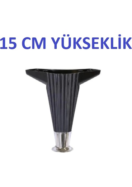 Nefes Ayak Siyah Krom 15 cm Plastik Ayak Mobilya Ayak