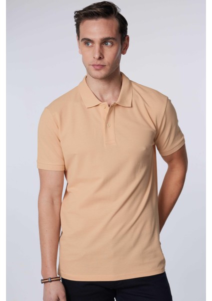 Erkek Slim Fit Dar Kesim Pamuk Düz Pike Krem Polo Yaka Tişört fiyatları
