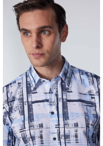 Slim Fit Uzun Kollu Desenli Pamuklu Kolay Ütü Erkek Gömlek modelleri