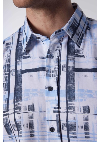 Slim Fit Uzun Kollu Desenli Pamuklu Kolay Ütü Erkek Gömlek fırsatları