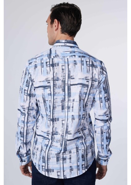 Slim Fit Uzun Kollu Desenli Pamuklu Kolay Ütü Erkek Gömlek indirimleri