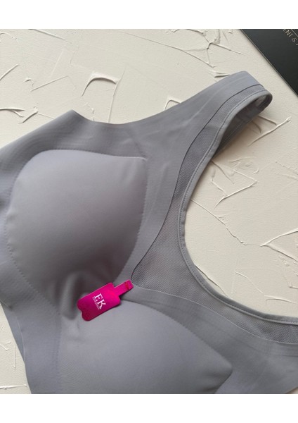 Isabel Tül Detaylı Ithal Dikişsiz Balensiz Ice-Silk Bralet-Spor Sütyeni -681
