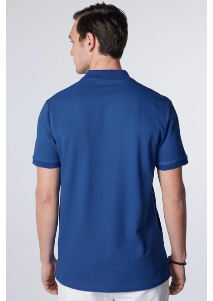 Erkek Slim Fit Dar Kesim %100 Pamuk Düz Pike Indigo Polo Yaka Tişört indirimleri