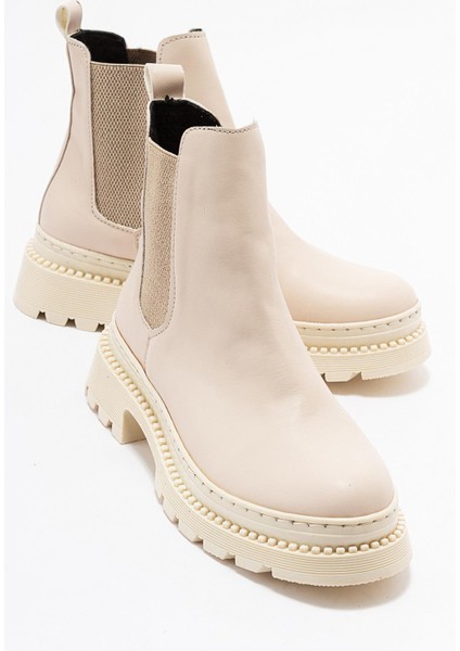 Kaydırmaz Taban Lastikli Kadın Bot TEN CİLT