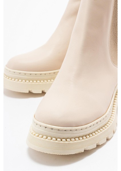 Kaydırmaz Taban Lastikli Kadın Bot TEN CİLT modelleri