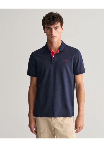 Erkek Lacivert Regular Fit Logolu Polo 2062026.433