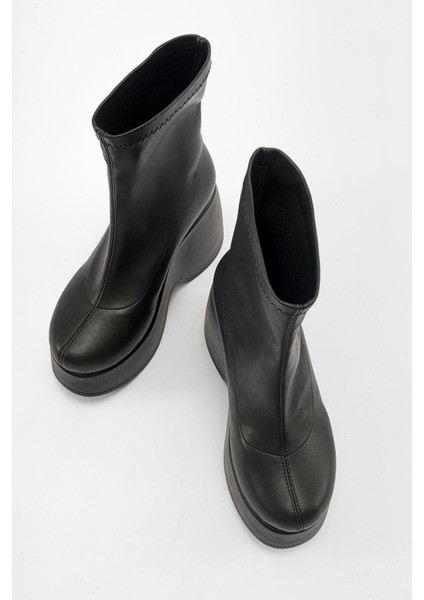 Yüksek Taban Dalgıç Bot Siyah Cilt indirimleri