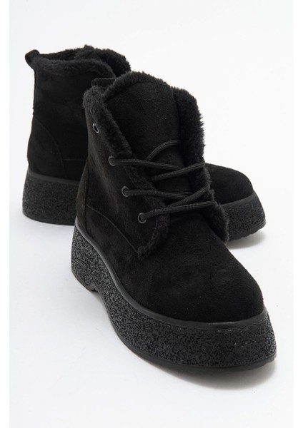 Kadın Kürklü Bot SİYAH SÜET