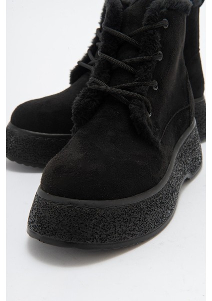 Kadın Kürklü Bot SİYAH SÜET modelleri