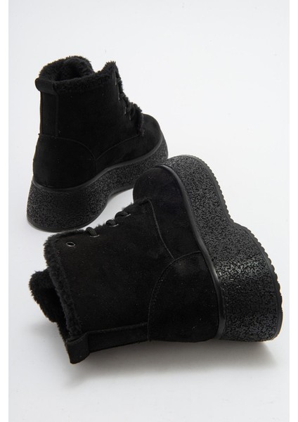 Kadın Kürklü Bot SİYAH SÜET fırsatları