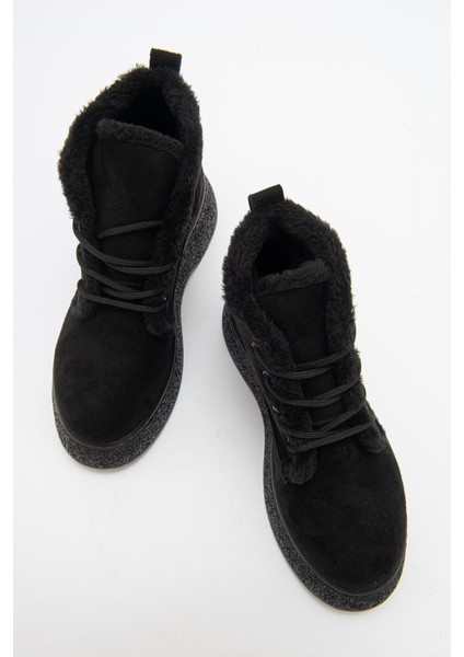 Kadın Kürklü Bot SİYAH SÜET indirimleri