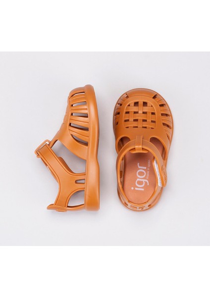 S10271 Tobby Solid Igor Marka Unisex Çocuk Sandalet Karamel