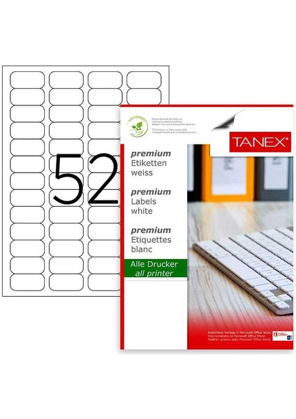 Laser Etiket Kod 2052 46.4mm x 21,2mm fırsatları