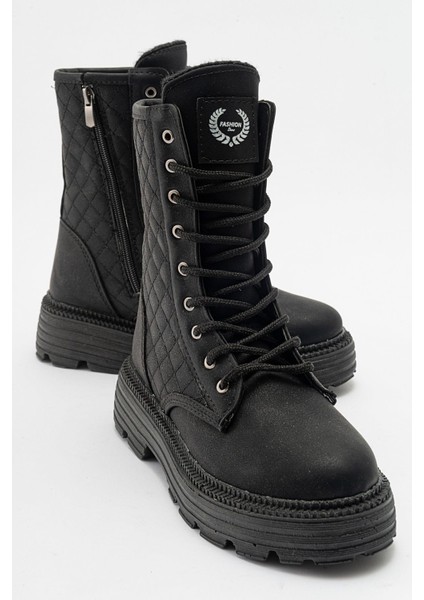 Kadın İçi Kürklü Postal SİYAH ZÜMRÜT