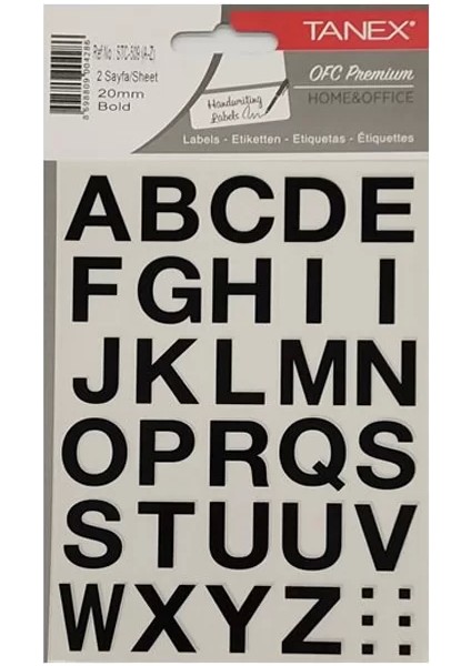 STC-509 Harf Etiketi 20MM 2li Poşet