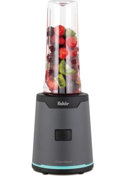 Fakır Bpa Free 350 & 600 ml Şişeli Buz Kırma Özellikli Kaymaz Tabanlı Smoothie Blender Gri Turkuaz