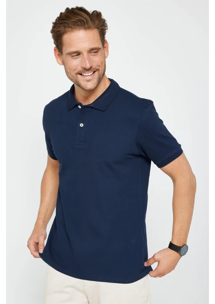 Slim Fit Düz Polo Yaka Erkek T-Shirt - Tudors