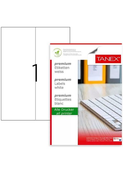 Laser Etiket Kod 2297 x 105MM x 297MM