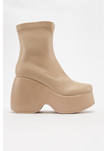 Yüksek Taban Dalgıç Bot Nude Cilt fiyatları
