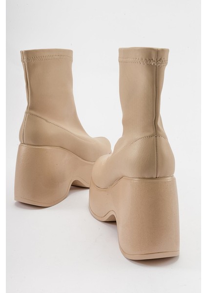 Yüksek Taban Dalgıç Bot Nude Cilt fırsatları