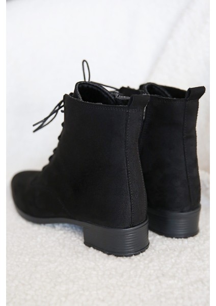 Bağcıklı Kadın Bot SİYAH SÜET indirimleri