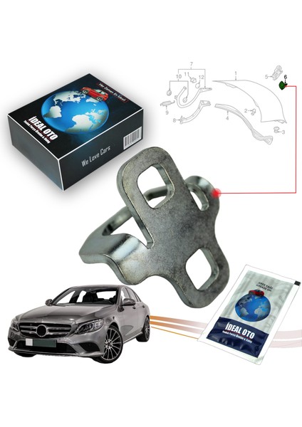 Mercedes C W205 2014-2024 Için Bagaj Kilit Karşılığı A2047580003