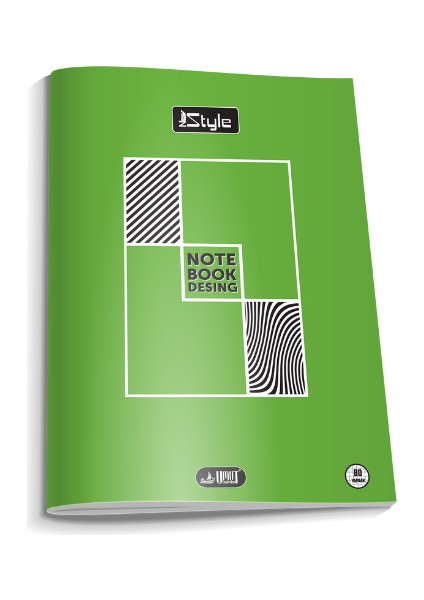 A4 Boy Plastik Kapak 40 Yaprak Kareli Defter Kenarı Kırmızı Çizgili 1 Adet Newstyle