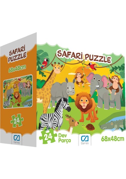 Safari 24 Parça 50X70CM Çocuk Yer-Zemin Puzzle Yapboz Serisi