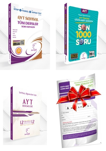 AYT Sayısal 3 Lü Set ( Tüm Dersler Sb + 12'li Deneme + 1000 Soru ) + TYT Deneme ..!
