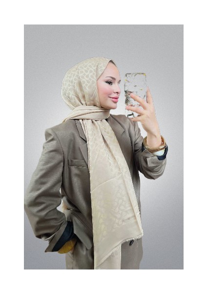 Latte Bloom Desen Şal