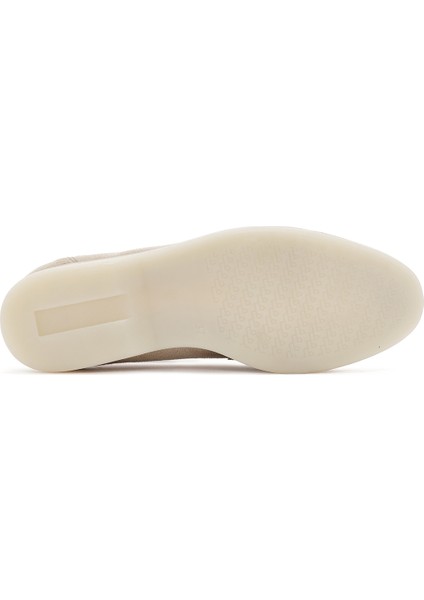 Kadın Bej Püsküllü Süet Deri Maskülen Loafer