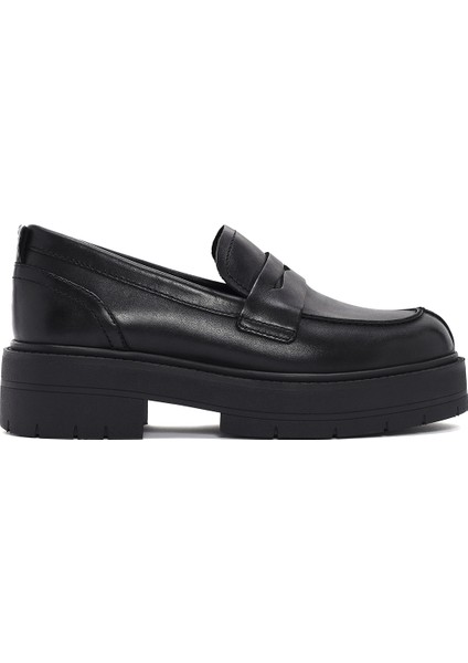 Kadın Siyah Spherica Deri Maskülen Loafer D36VDI00043C9999