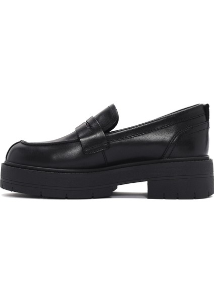 Kadın Siyah Spherica Deri Maskülen Loafer D36VDI00043C9999