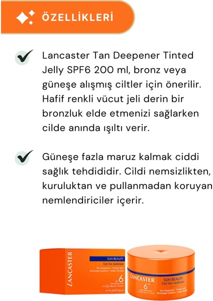 Tan Deepener Tinted Jelly Spf 6 2 Adet 200 ml