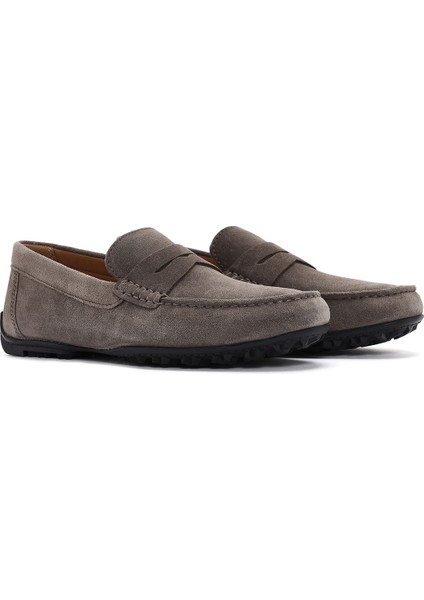 Erkek Vizon Kosmopolis Süet Deri Casual Loafer U35CFB00020C6029