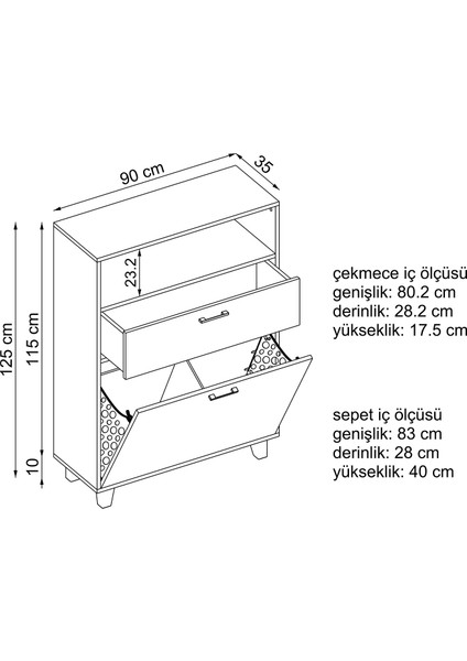 Çamaşır Sepetli Banyo Dolabı, Çok Amaçlı Çekmeceli Dolap 90 cm fırsatları
