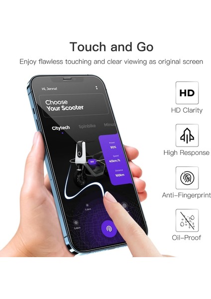 iPhone 12 Pro Temperli Cam Ekran Koruyucu Tam Ekran Kaplama 2 Adet