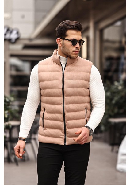 Erkek Şişme Yelek Nubuk Süet Tasarım