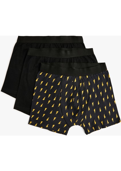 3'lü Boxer Seti Basic ve Baskılı Pamuklu