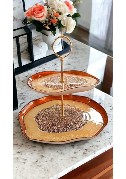 Porcını 2 Katlı Sunum Tabağı 28X21 cm fiyatları