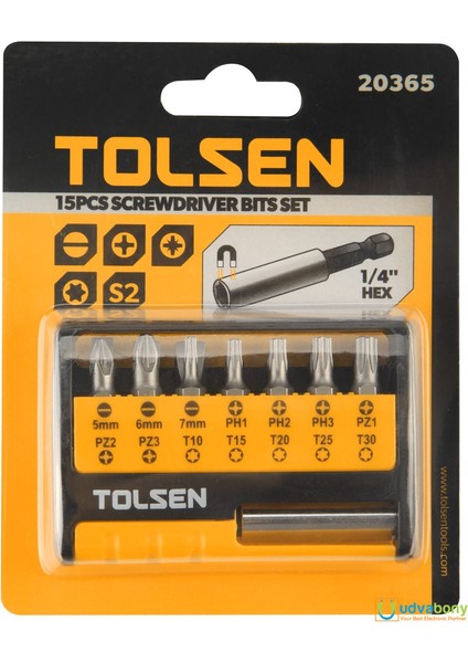 20365 Tolsen 15'li Bits Uç Seti