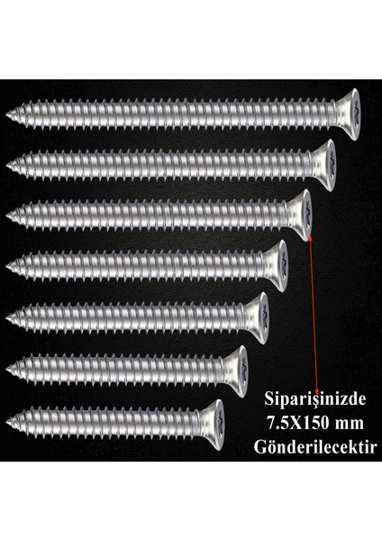 Buldex Vida 7.5X150 mm 50 Adet Sivri Uçlu Dübelsiz Beton Vidası Tork Duvar Vidası Buldeks fırsatları