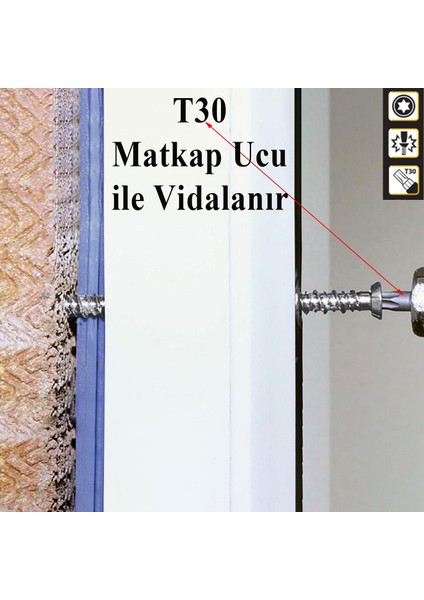 Buldex Vida 7.5X150 mm 50 Adet Sivri Uçlu Dübelsiz Beton Vidası Tork Duvar Vidası Buldeks indirimleri