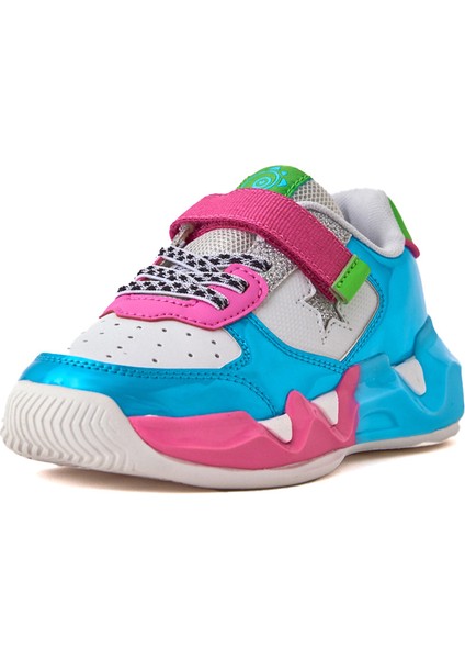 Pink Kız Trend Renkli Tabanlı Cırt Cırtlı Çocuk Sneaker fırsatları