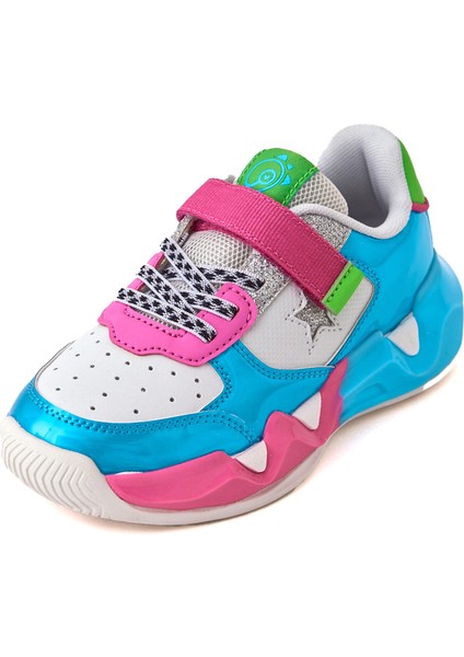 Pink Kız Trend Renkli Tabanlı Cırt Cırtlı Çocuk Sneaker indirimleri