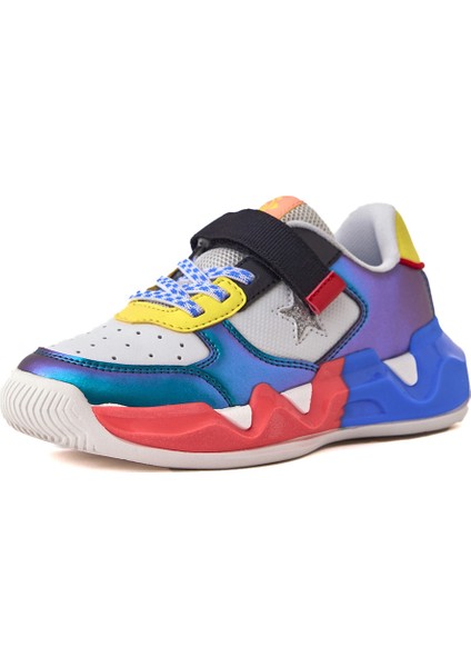 Siyah Kız Trend Renkli Tabanlı Cırt Cırtlı Çocuk Sneaker fiyatları