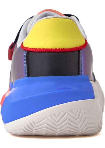 Siyah Kız Trend Renkli Tabanlı Cırt Cırtlı Çocuk Sneaker fırsatları