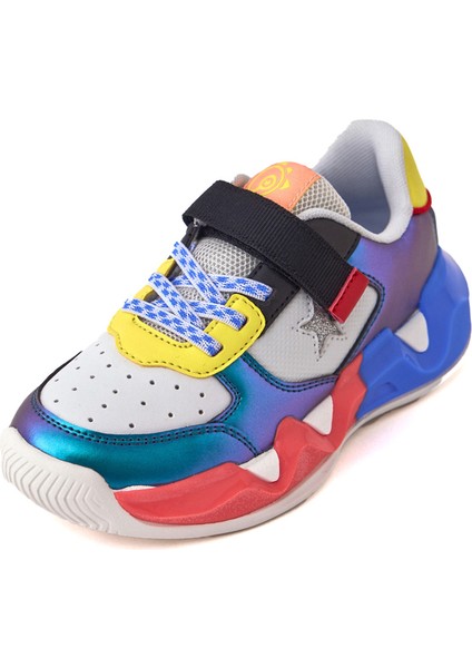 Siyah Kız Trend Renkli Tabanlı Cırt Cırtlı Çocuk Sneaker indirimleri
