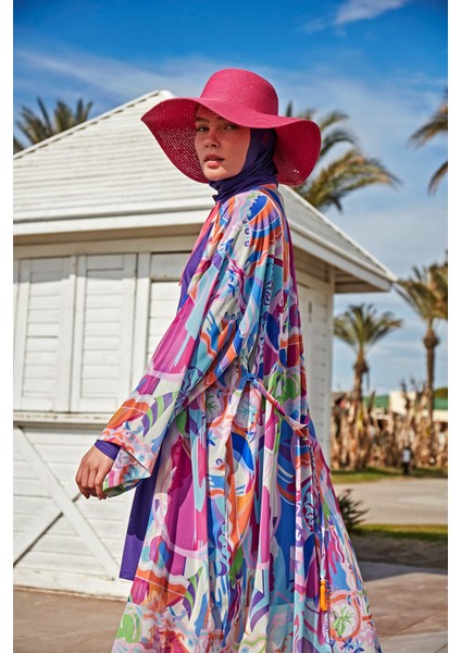 Renkli Kimono Kaftan P2424