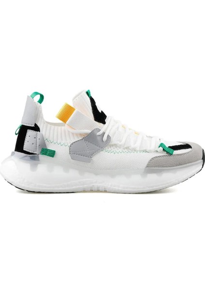 Erkek Günlük 24Y500-7 Şık Yüksek Taban Beyaz Siyah Sneaker Ayakkabı